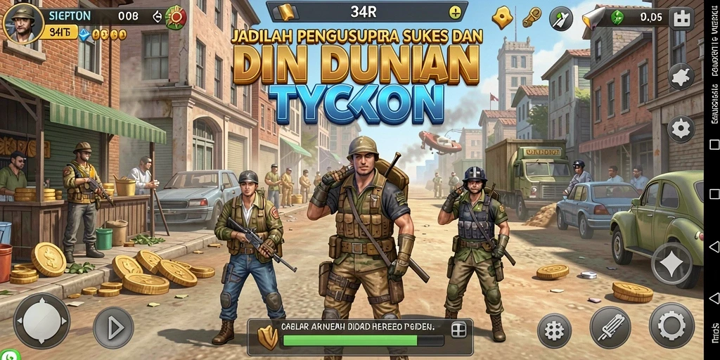 Tampilan gameplay 34R yang penuh strategi dan manajemen.
