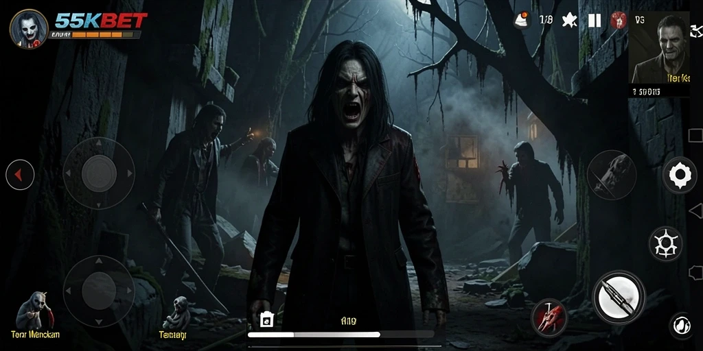 Screenshot mendebarkan dari gameplay mencekam 55KBET.