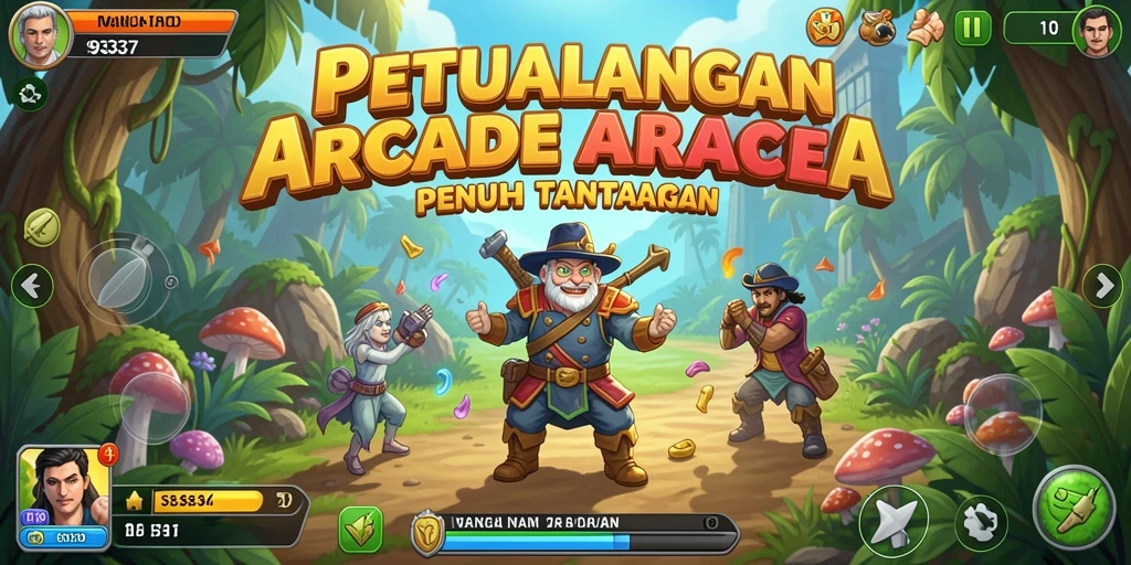 Tampilan gameplay menantang dalam 93337, penuh aksi dan warna.