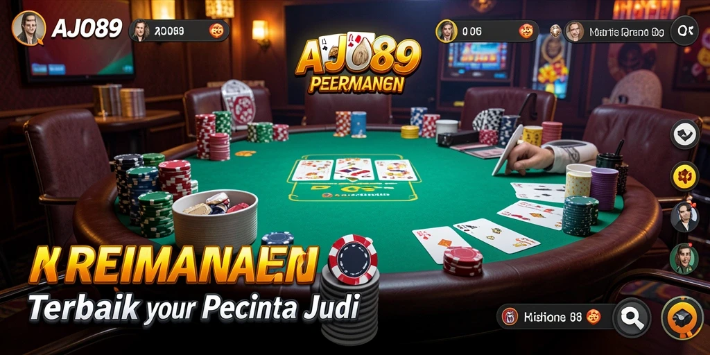 Tampilan utama permainan Poker di AJO89 yang seru dan mendebarkan.