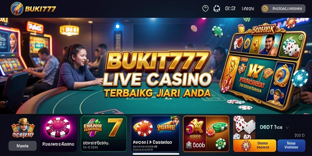 Screenshot gameplay Live Casino BUKIT777 yang menampilkan dealer dan pemain dalam suasana seru.