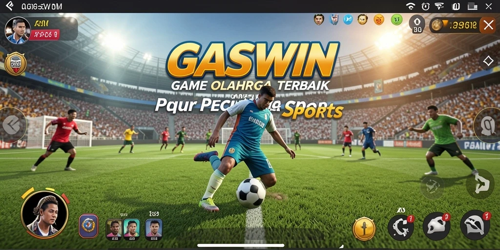 Screenshot GASWIN menunjukkan aksi gameplay seru di lapangan olahraga.