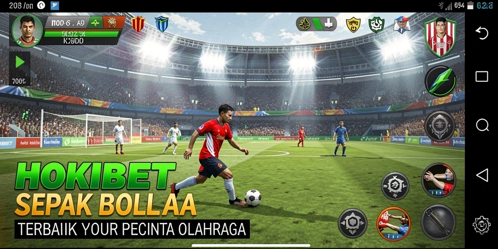 Tangkapan layar HOKIBET menampilkan aksi seru di lapangan sepak bola.