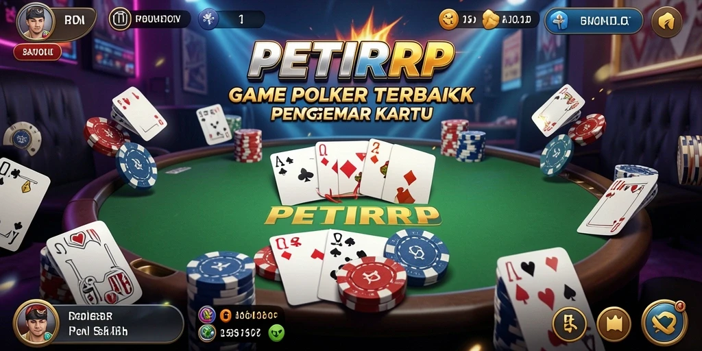 Screenshot gameplay PETIRRP menampilkan suasana Poker yang menegangkan.