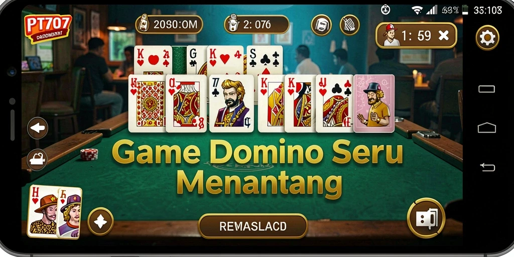 Screenshot gameplay PT707 menampilkan aksi seru permainan Domino.