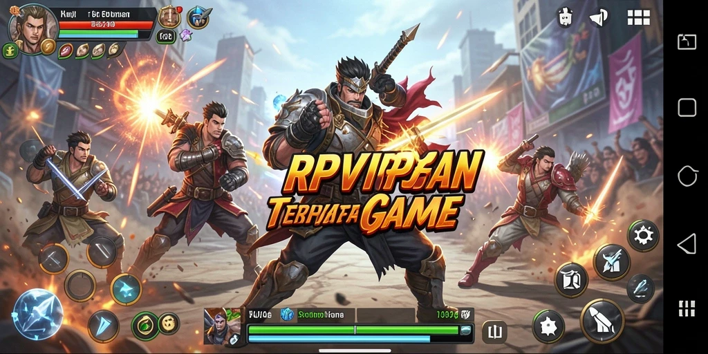 Screenshot RPVIP3 menampilkan pertarungan penuh aksi dan fitur menarik.