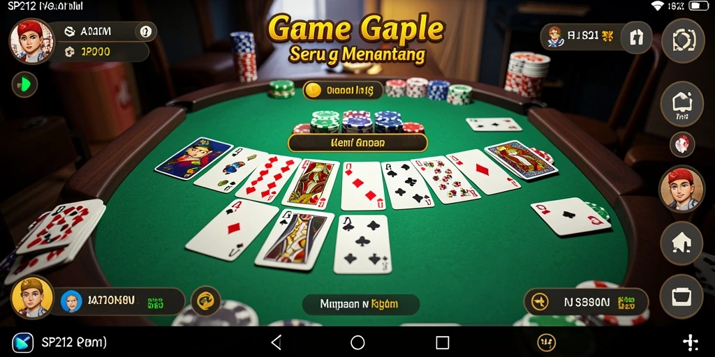 Screenshot utama SP212 menampilkan permainan Gaple yang seru.