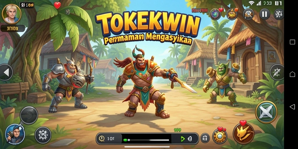 Tampilan gameplay TOKEKWIN yang mendebarkan dan interaktif.