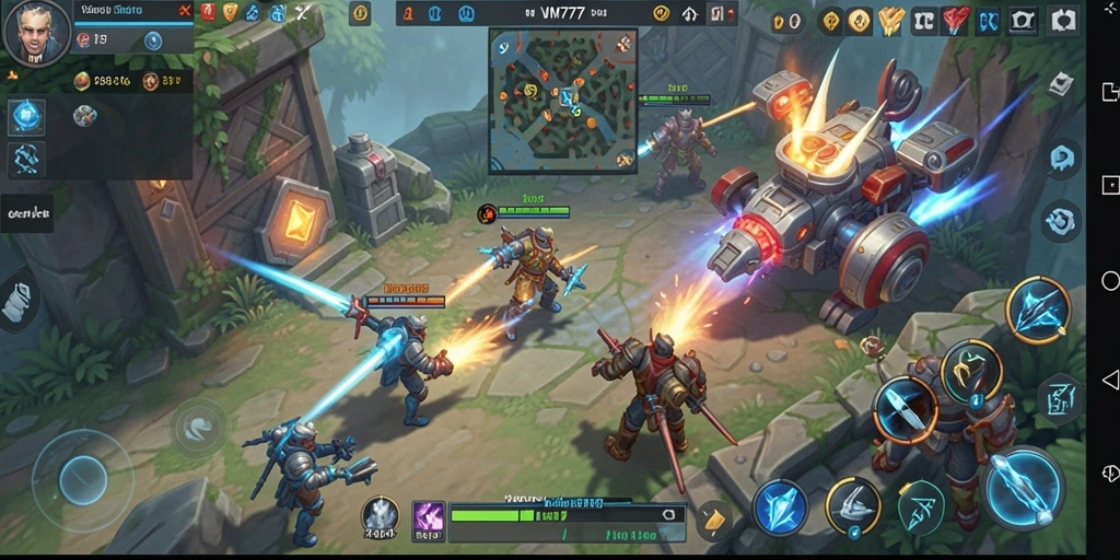Screenshot gameplay VM777 menunjukkan pertempuran strategi yang epik dan mendebarkan.