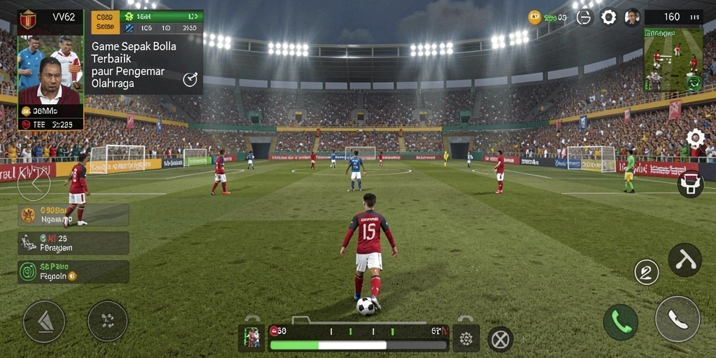 Tampilan gameplay VV62 dengan para pemain beraksi di lapangan.